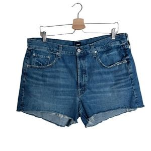 Edwin High Waist Cai Denim Cut Off Jean Shorts Size 33